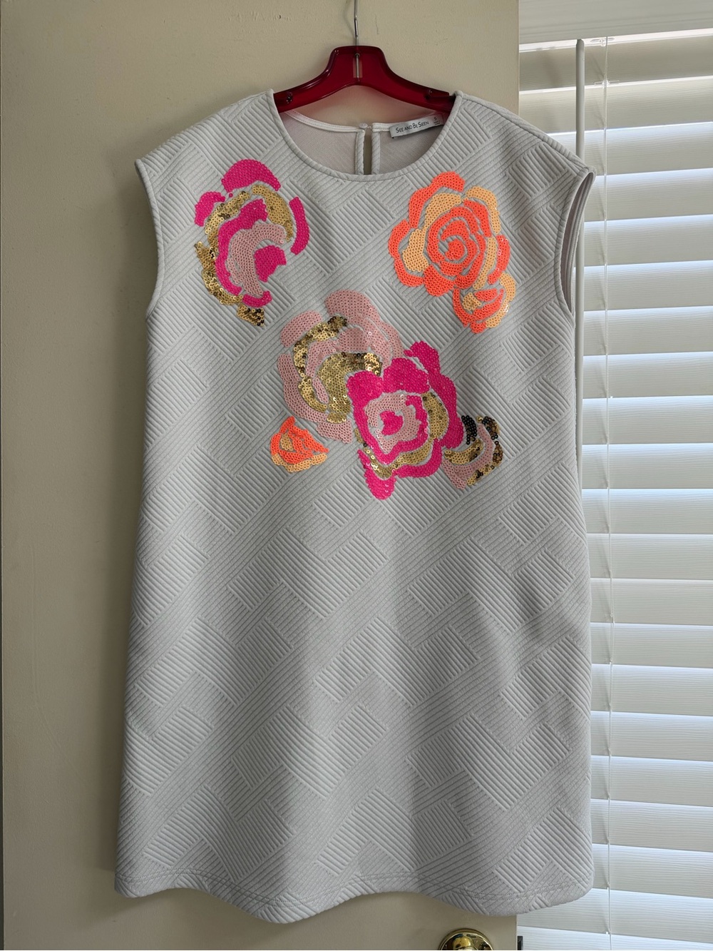 See and Be Seen Cream Ribbed Knit Dress